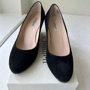 L.K. Bennett Bayleen black suede wedge